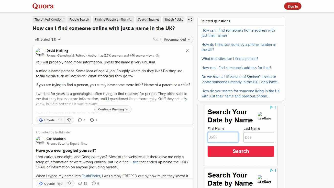 How to find someone online with just a name in the UK - Quora